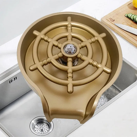 Lavadora Automática de Tazas de Alta Presión Dorada – Barra de Enjuague para Cocina, Lavadora de Botellas de Fregadero, Herramienta de Limpieza de Fregadero