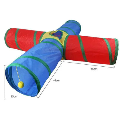 Sonajero para Gatos y Túnel de Papel Arrugado, Juguetes para Gatos Pequeños, Túnel Plegable de Poliester y Algodón, Tienda y Juguetes para Gatos, 21 Piezas