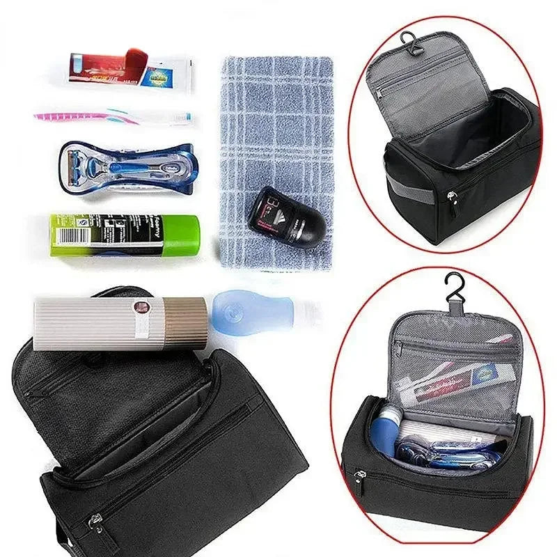 Neceser de Viaje Impermeable para Hombres y Mujeres: Organizador Portátil de Cosméticos con Gancho y Cremallera