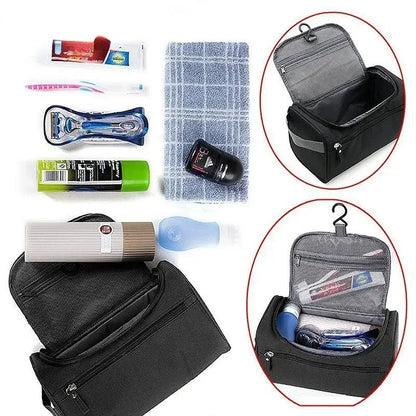 Neceser de Viaje Impermeable para Hombres y Mujeres: Organizador Portátil de Cosméticos con Gancho y Cremallera