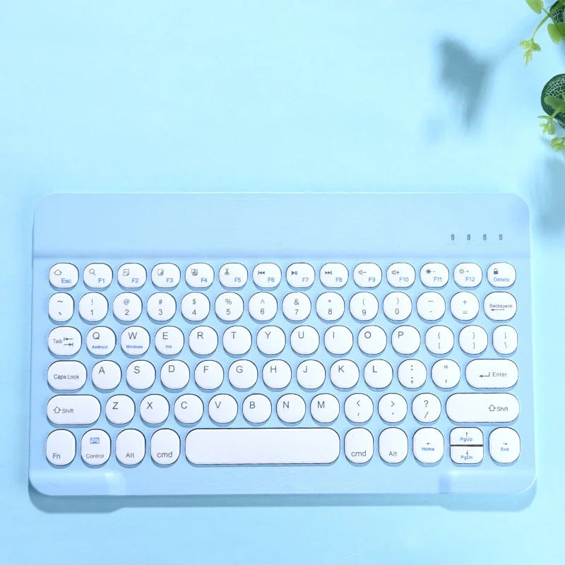 Teclado inalámbrico ultradelgado con Bluetooth, periférico ultrafino para iPad Pro, Xiaomi, Samsung, compatible con español, portugués e inglés