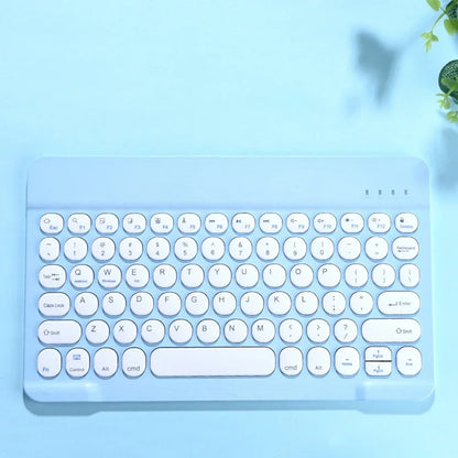 Teclado inalámbrico ultradelgado con Bluetooth, periférico ultrafino para iPad Pro, Xiaomi, Samsung, compatible con español, portugués e inglés