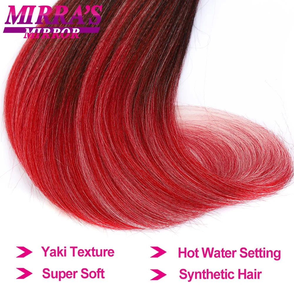 Extensiones de cabello trenzado sintético Rosa Jumbo, 28 pulgadas, amarillo, azul, verde, naranja, rojo, morado