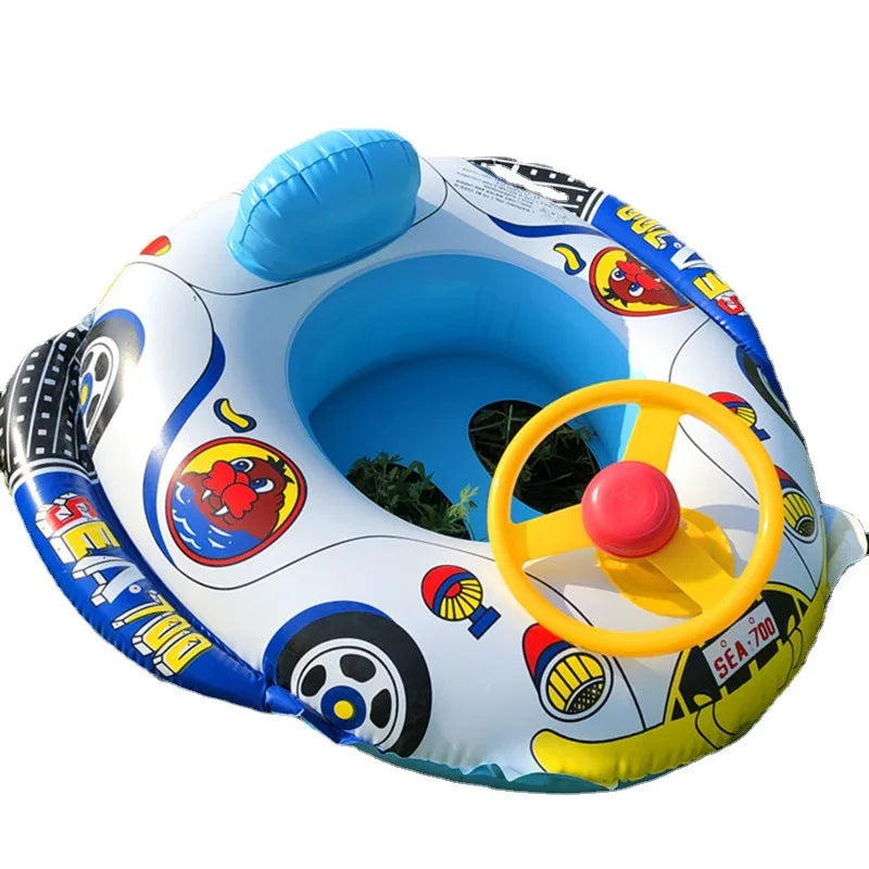 Flotador Inflable para Bebés con Sombrilla | Aro de Natación para Piscina, Playa y Bañera