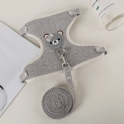 Conjunto de Arnés y Correa para Conejo, Chaleco Acolchado para Mascotas, Accesorios Lindos para Caminar al Aire Libre