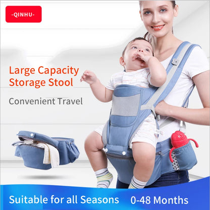 Nuevo Portabebés Ergonómico 3 en 1 para Bebés de 0 a 48 Meses - Asiento de Cadera, Envoltura Frontal y Marsupio Ergonómico