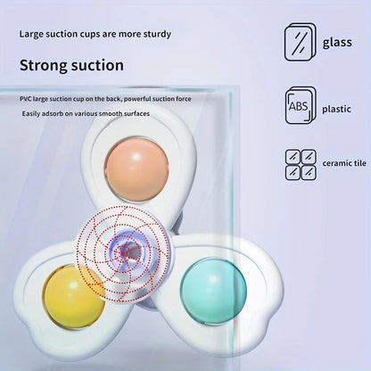 3PCS Juguetes de Baño con Ventosa para Bebés - Juguetes Educativos Divertidos con Sonido y Rotación para Niños, Juego Sensorial y Antiestrés