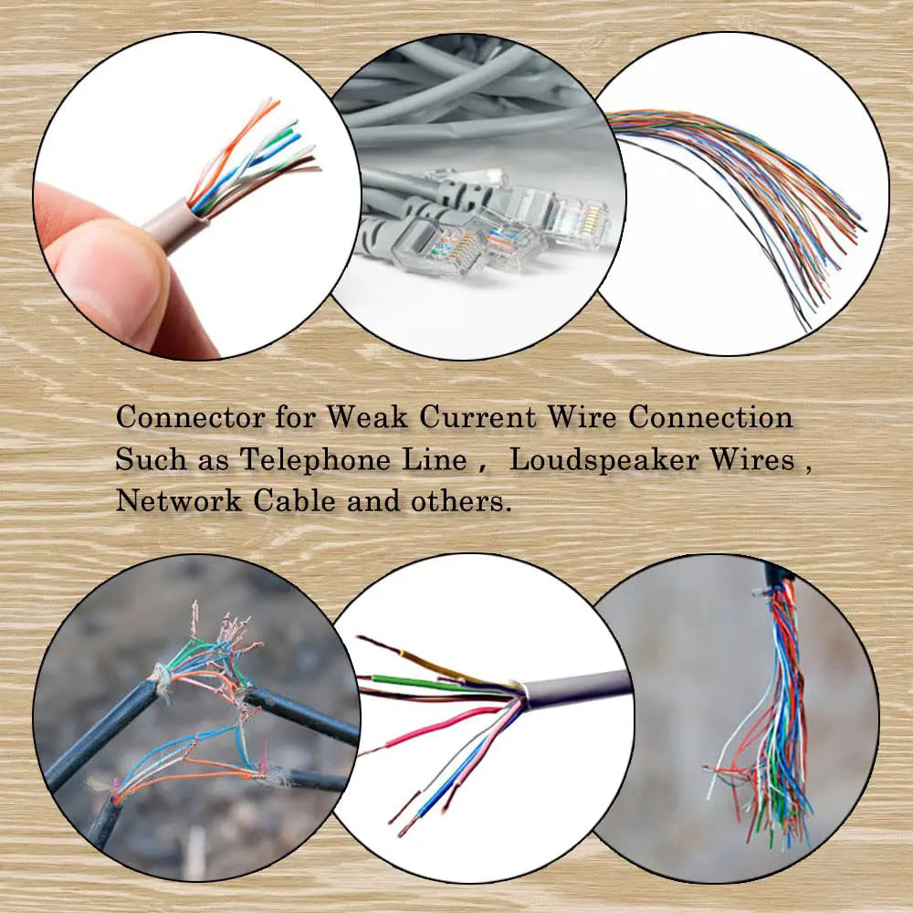 Conectores ZoeRax 100PCS K1 K2 K3, Empalme de Cables de Teléfono y Datos, 2/3 Puertos UY/UR/UB, Terminales de Crimpado