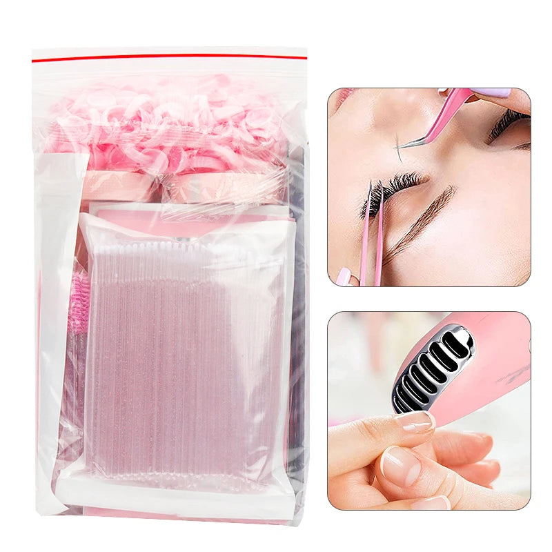 Kit Completo de Extensión de Pestañas Falsas con Ventilador USB y Herramientas de Precisión