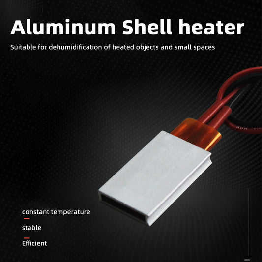 Placa de Calentamiento Eléctrica PTC de 12V – Termostato de 70°C a 200°C con Carcasa de Aluminio para Conservación de Calor y Anticongelante