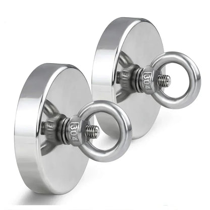 Set de Imanes Súper Fuertes de Neodimio - Kit de Ganchos Magnéticos con Agujero Avellanado y Ojal para Pesca y Rescate