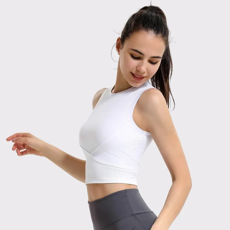 Sujetador Deportivo de Alta Fuerza para Mujer, Top de Yoga con Soporte Shockproof, Bra de Gimnasio Push-Up Padded para Running y Fitness