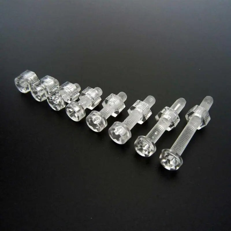 Juego de Tornillos y Tuercas Phillips M3-M6, Acrílico Transparente, 50 Juegos de Nailon