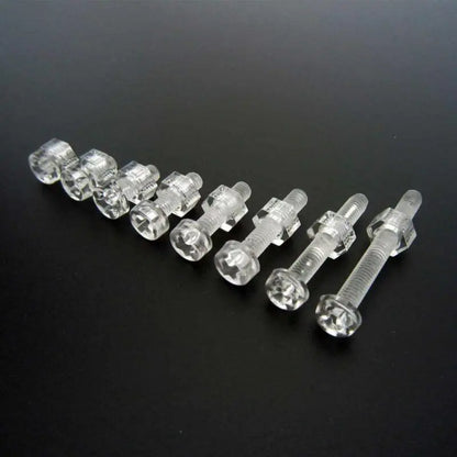 Juego de Tornillos y Tuercas Phillips M3-M6, Acrílico Transparente, 50 Juegos de Nailon