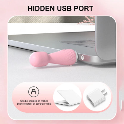 Mini Vibrador de 10 Modos con Vibración Fuerte, Masajeador Clitorial y G-Spot, Cargador USB, Juguete Sexual para Mujeres