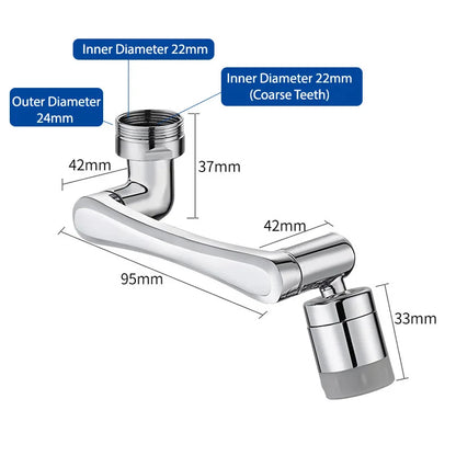 Extensor de Grifo Rotatorio 1080° | Cabezal Pulverizador Multifuncional para Cocina y Baño