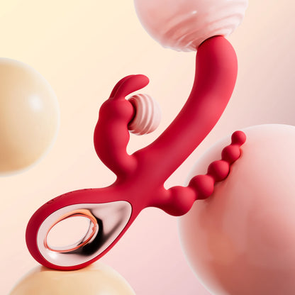 Consolador 3 en 1 Conejo Vibrador para Mujeres – Estimulador de Punto G, Clítoris y Anal, Juguete Sexual para Orgasmo Femenino