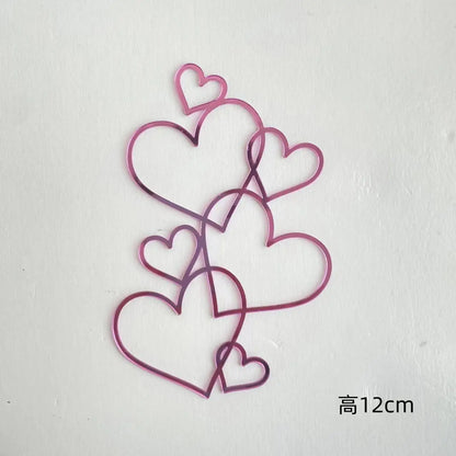 Adorno de pastel acrílico dorado "Feliz cumpleaños" - Diseño de corazón para bodas, San Valentín y postres de fiesta
