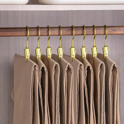Juego de 6 Ganchos Multifuncionales de Aluminio para Ropa – Perchas Sin Costuras para Secado y Organización de Pantalones