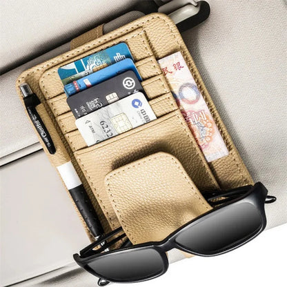 Organizador de Visera Solar para Coche, Portabolígrafos y Tarjetas de Negocios, Caja de Almacenamiento para CD/DVD y Gafas de Sol