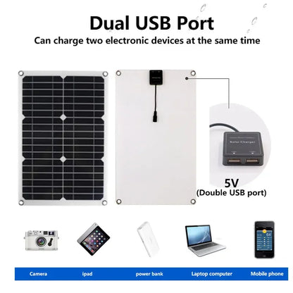 Panel Solar de 40W-1200W con Controlador de Carga y Puertos USB - Ideal para Camping y Actividades al Aire Libre