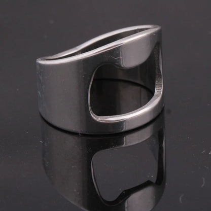 Anillo Abrebotellas Creativo con Sacacorchos de Acero Inoxidable - Anillo para Abrir Botellas de Cerveza y Latas, Accesorios Geniales para Bar y Cocina, Regalos Únicos