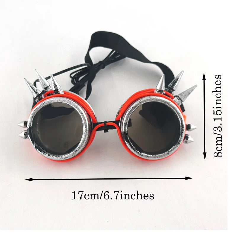 Gafas LED Neón Flashing con Lentes Negros, Accesorios de Fiesta Steampunk, Gafas Luminosas con Luces para DJ y Eventos