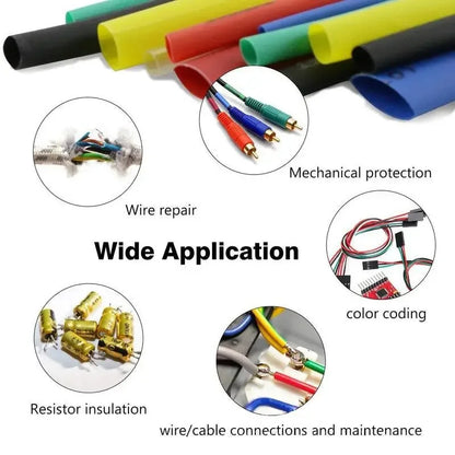 Set de Tubos Termorretráctiles de Poliolefina 2:1 - 164/560 Piezas Multicolor para Cables y Alambres