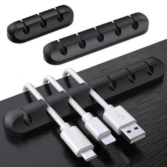 Organizador de Cables USB de Silicona - Clips de Gestión para Escritorio, Soporte para Cables de Ratón y Auriculares