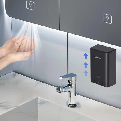 AIKE Secador de Manos Mini Portátil Automático - Secado Rápido en 10-15s para Baños y Hogares (Modelo AK2822)