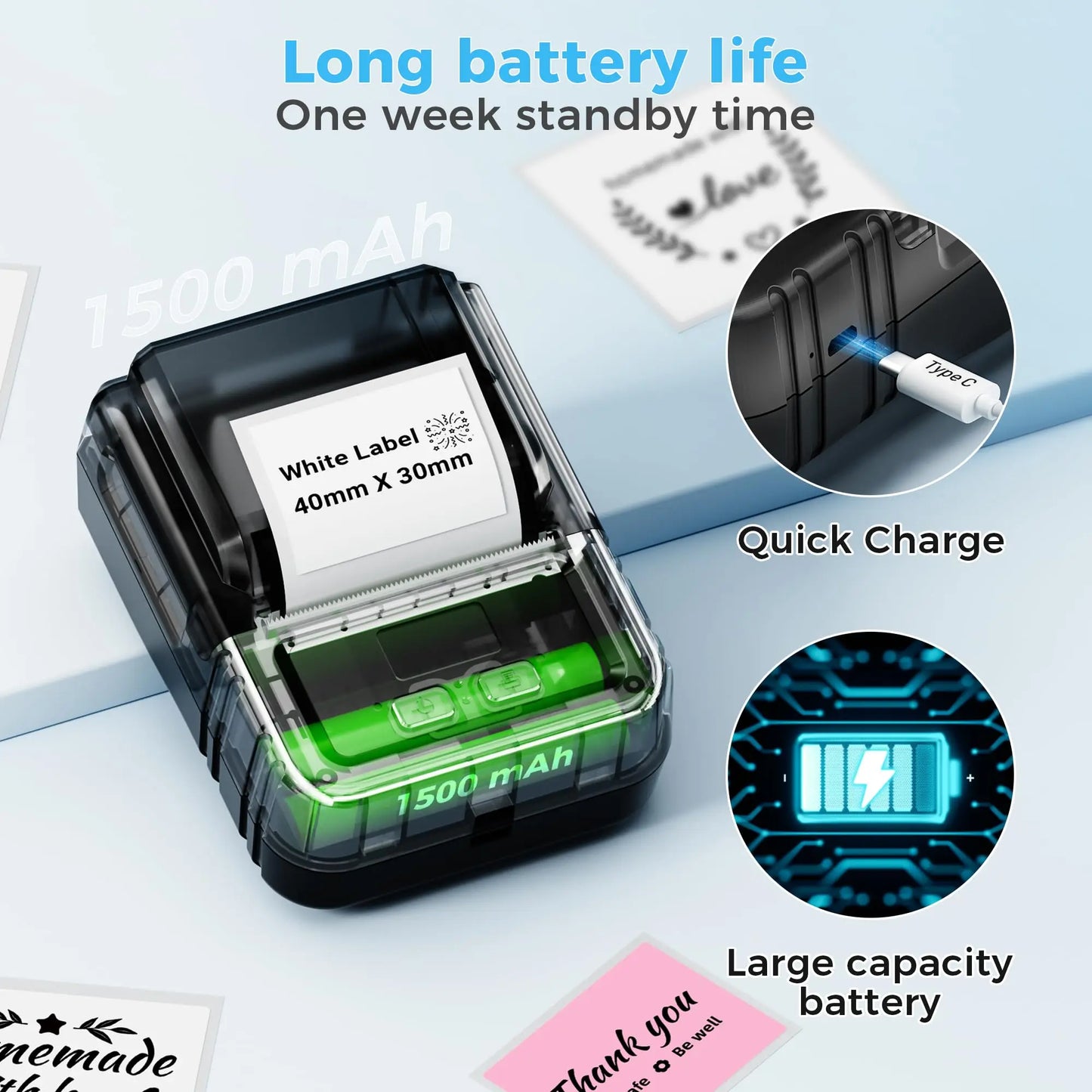Impresora de Etiquetas Phomemo M120 Portátil | Mini Impresora Térmica Autoadhesiva Bluetooth para Stickers y Precios