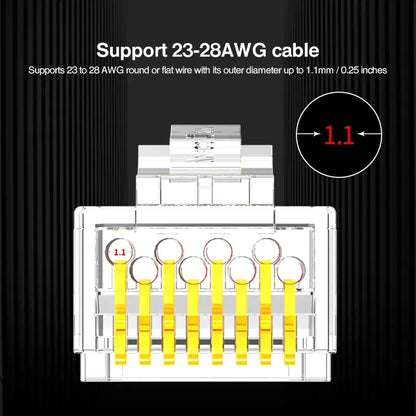 Conector RJ45 Cat6 de NASTAKO - 20/50/100 Unidades de Conectores Modulares 8P8C para Cable Ethernet CAT6 Cat5e con Tapones RJ45 de 6.5mm