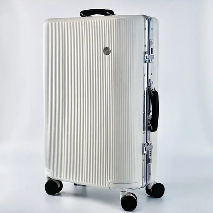 Maleta de Viaje con Marco de Aluminio y Gran Capacidad, con Cerradura de Contraseña, Ruedas Mudas, Diseño Fashion en ABS+PC, Ligera y Duradera