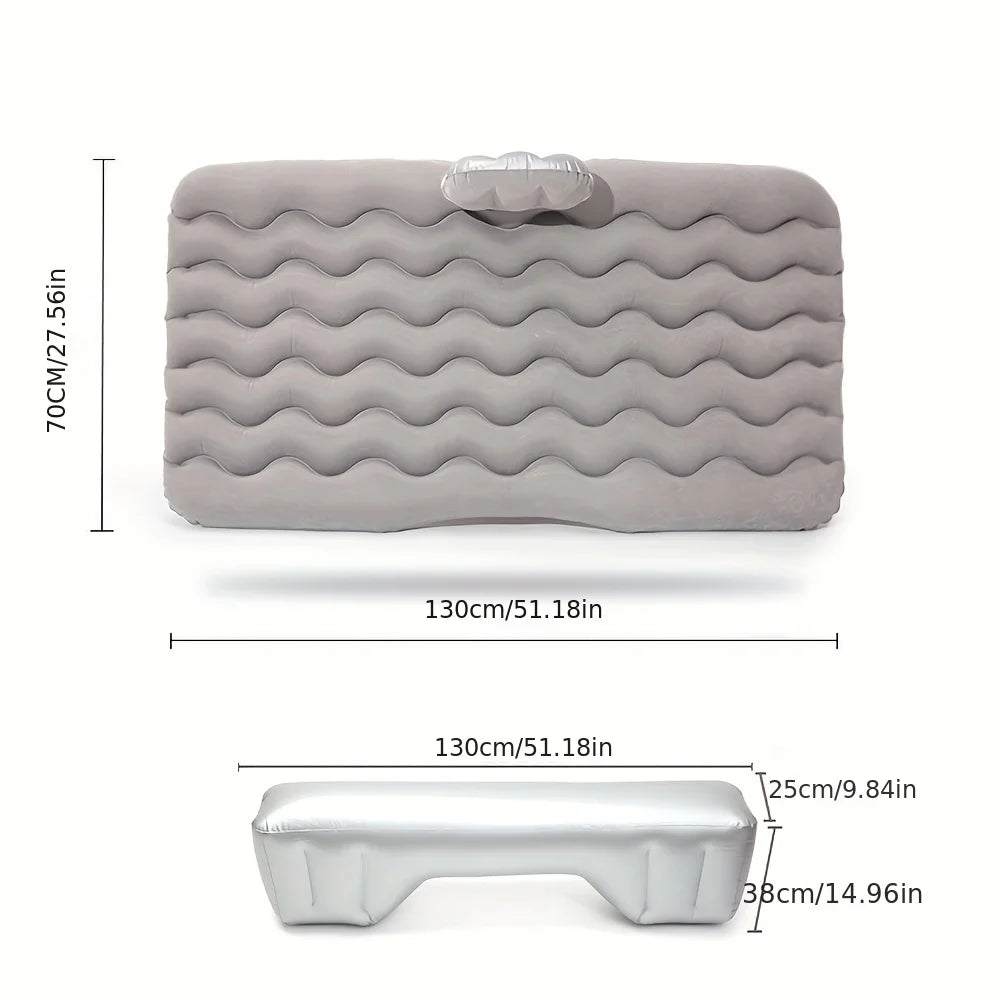 Colchón Inflable para Auto y Viaje Universal para Asiento Trasero | Sofá Multiusos para Camping y Almohadas | Cama Portátil 70x130cm