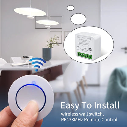 Interruptor Inteligente Tuya WiFi 16A/20A con Control Remoto 433MHz - Compatible con Alexa y Google Home