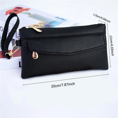 Women's Portable Fashion Wallet PU Leather Hangbag Female Long Clutch Purses Coin Pocket Phone Pocket For Ladies Money Bag