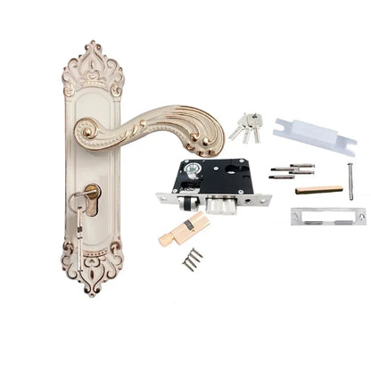 Kit de Palanca de Mano Estilo Europeo – Accesorios de Hardware en Aluminio con Bloqueo Retro para Puertas