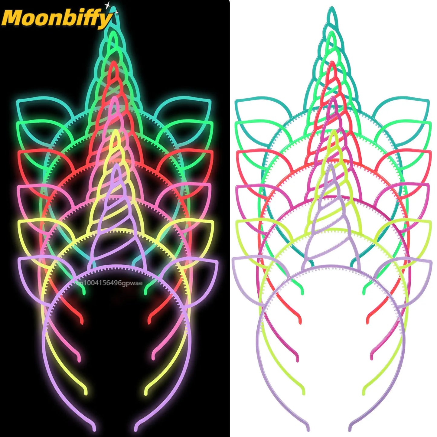 6pcs Diadema Luminosa de Unicornio, Brilla en la Oscuridad, Accesorios para el Cabello para Niñas, Bebés, Fiesta de Cumpleaños, Festival