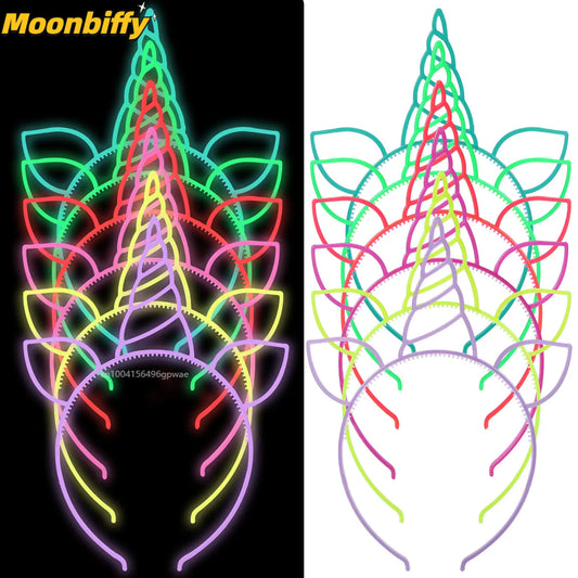 6pcs Diadema Luminosa de Unicornio, Brilla en la Oscuridad, Accesorios para el Cabello para Niñas, Bebés, Fiesta de Cumpleaños, Festival