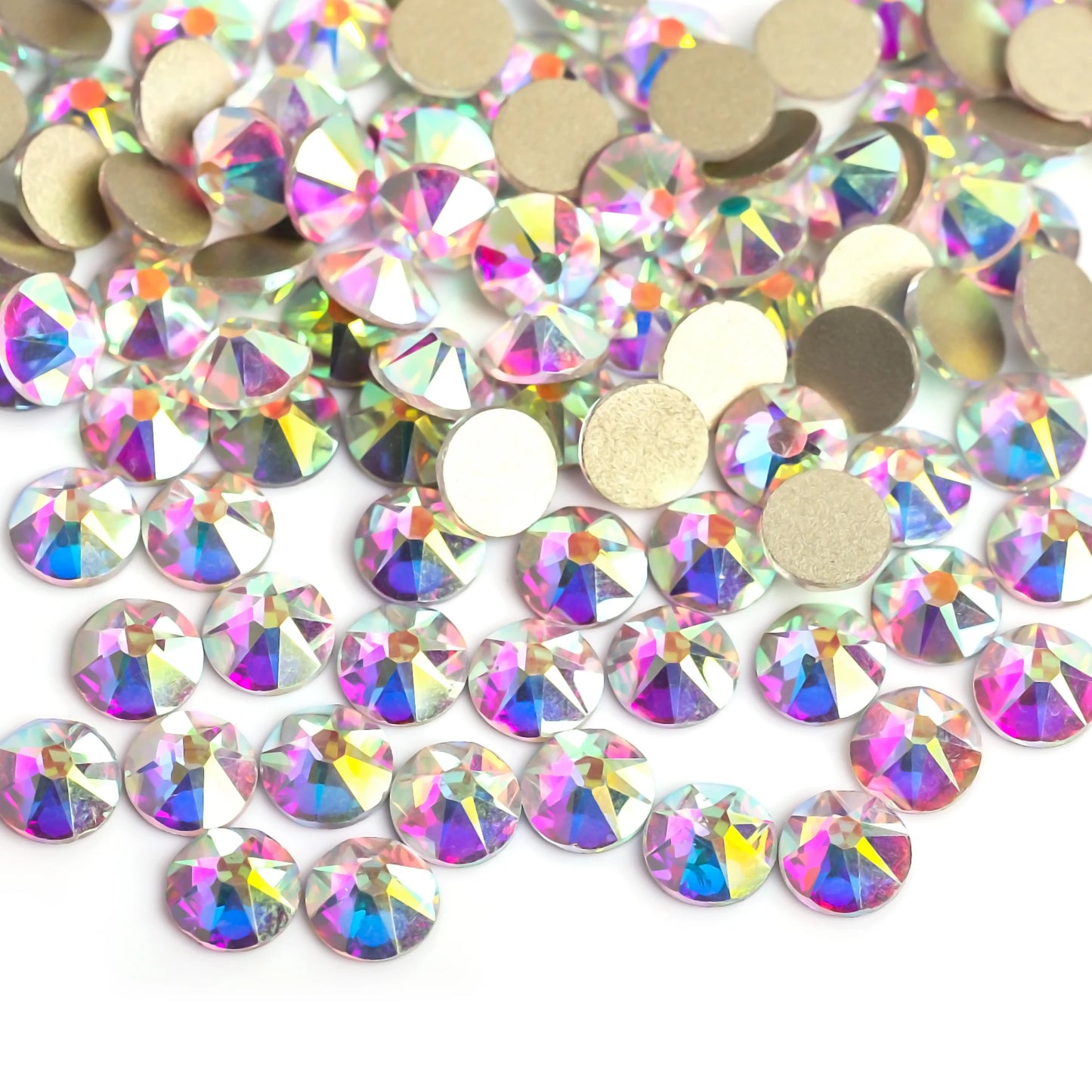2088 SS16,SS20,SS30 Diamantes de imitación sin fijación por calor 8 grandes 8 pequeños Cristal AB parte posterior plana piedras de decoración de diamantes de imitación de cristal