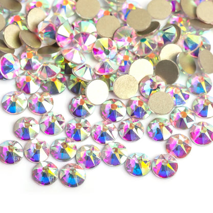2088 SS16,SS20,SS30 Diamantes de imitación sin fijación por calor 8 grandes 8 pequeños Cristal AB parte posterior plana piedras de decoración de diamantes de imitación de cristal