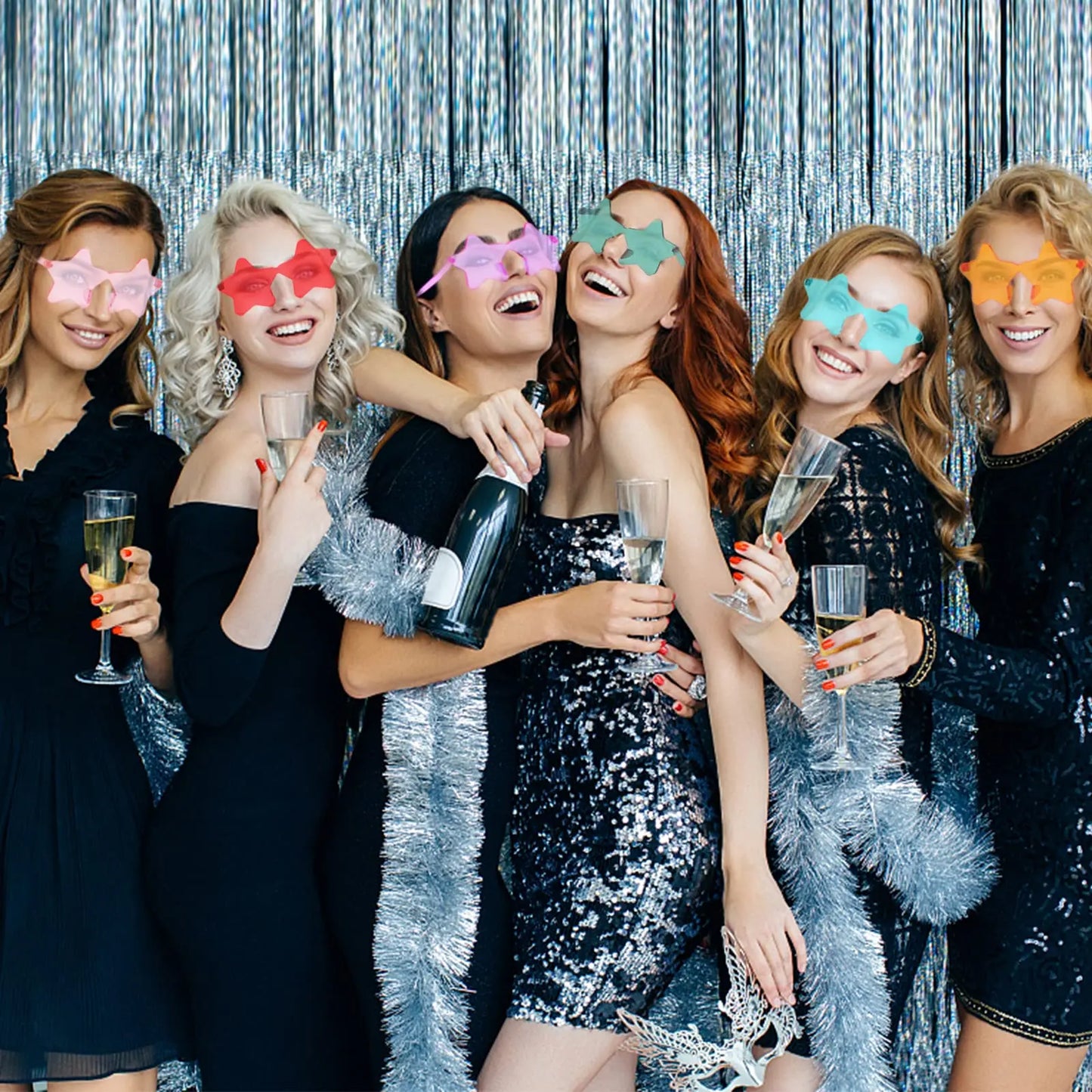 Gafas de Sol con Forma de Estrella para Mujer, Lentes sin Montura para Fiesta Disco, Recuerdo de Despedida de Soltera, Utilería para Fotos, Regalo para Invitados de Navidad, 12-60 Piezas