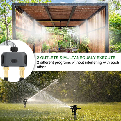 Temporizador de Riego Inteligente de 2 Puertos Tuya con Concentrador Wi-Fi, Compatible con Alexa, Smart Life