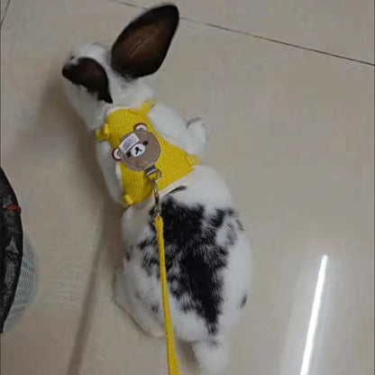 Conjunto de Arnés y Correa para Conejo, Chaleco Acolchado para Mascotas, Accesorios Lindos para Caminar al Aire Libre