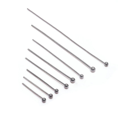 Lote de 100 Piezas de Cabezas de Alambre de Acero Inoxidable - Accesorios para Joyería DIY, Pasadores para Pendientes y Beading