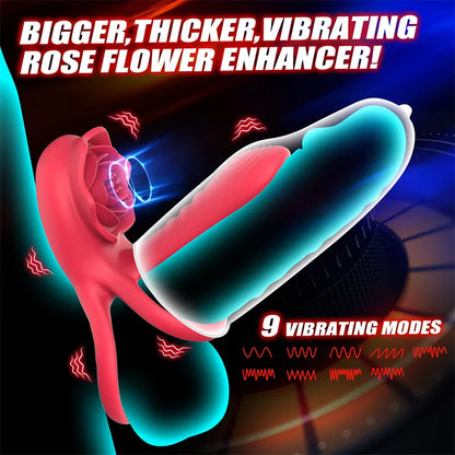 Anillo Vibrador con Doble Motor y Nueve Frecuencias de Vibración, Retardante de Eyaculación y Aumento de Erección para Parejas
