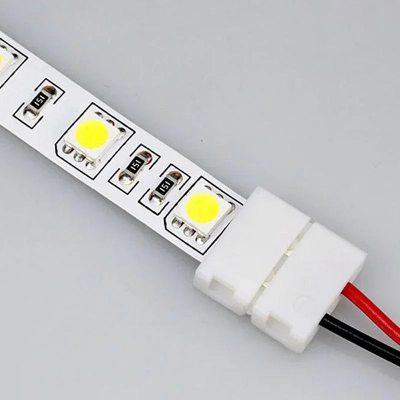 100 Piezas 2 Pines de Energía 8mm 10mm Conector de Clip de Empalme para Luces de Tiras LED de SMD 3528 5050 5630 Luces de Lámparas de Tira LED Barra Conector