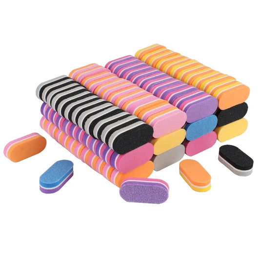 Juego de Limas de Uñas Mini - 10/20/40 Piezas de Bloques de Esponja Doble Color para Manicura y Pedicura - Herramientas de Gel y Accesorios