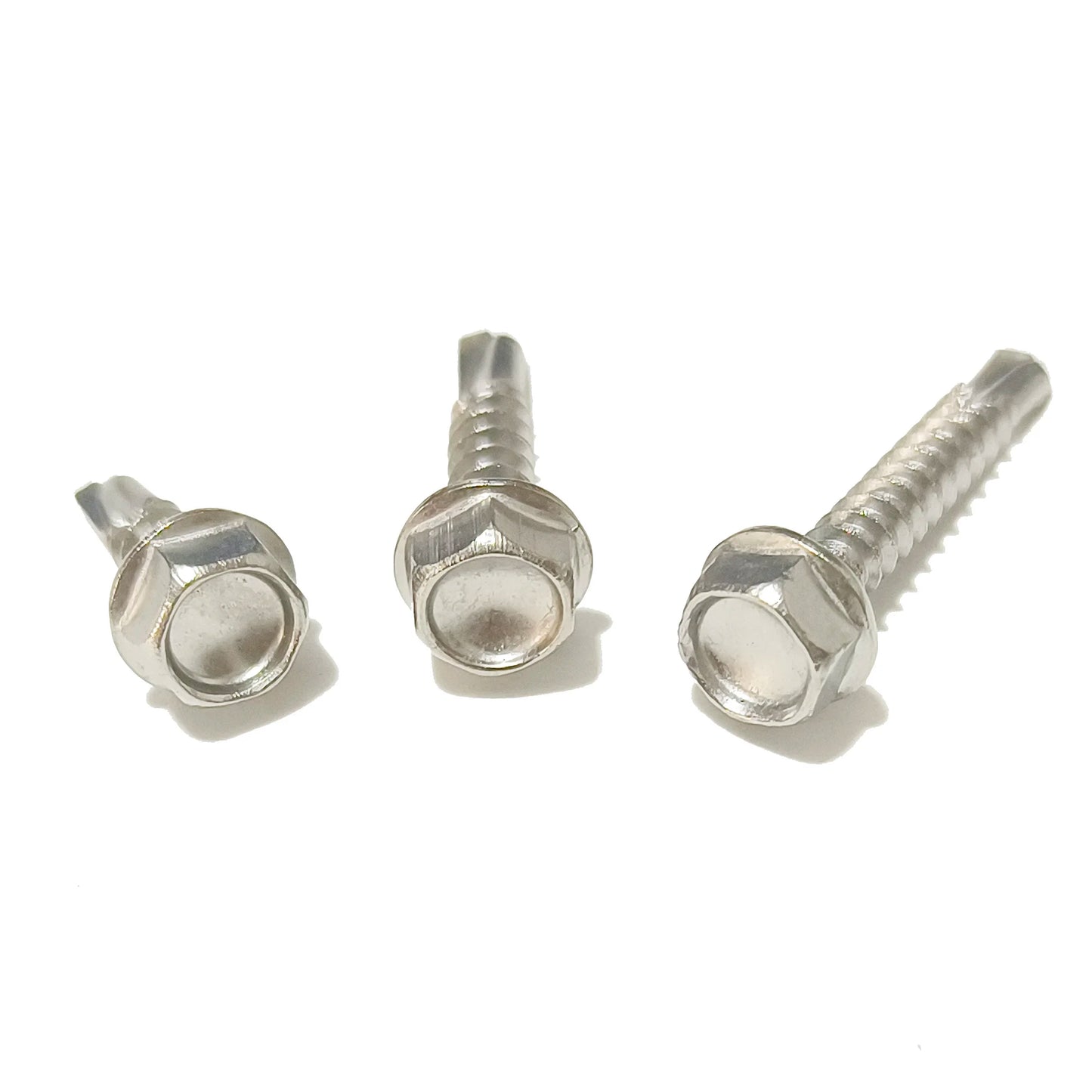 Juego de 20 Tornillos Autoperforantes de Acero Inoxidable 410 para Metal - Hexágono #8, #10, #12