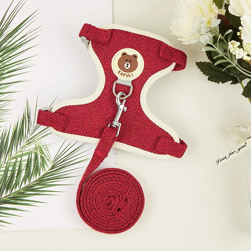 Conjunto de Arnés y Correa para Conejo, Chaleco Acolchado para Mascotas, Accesorios Lindos para Caminar al Aire Libre